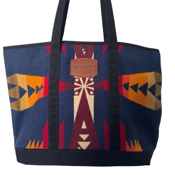 Pendleton Aztec Tote Bag Made In USA southwestern wool vintage 90's - Picture 2 of 8